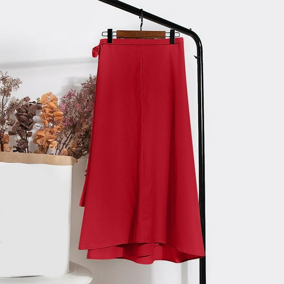 Aueoeo Flowy Maxi Skirts for Women Elastic Waist Casual Comfy Flare A-Line Long Skirt Elegant Daily Work Skirts