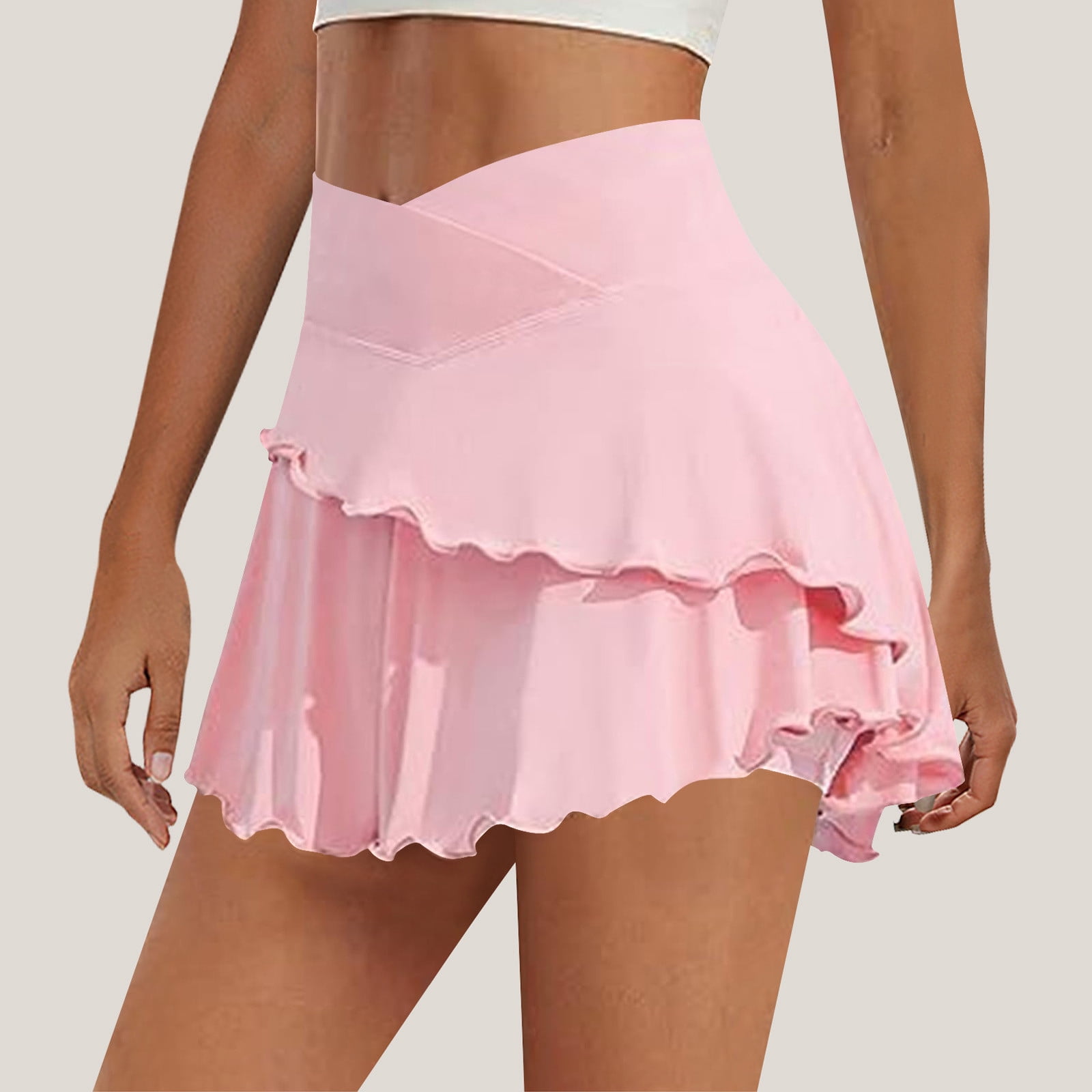 Flowy Shorts Skirt for Women Workout Running Gym Casual Yoga Skirt High Waist Sweat Skorts