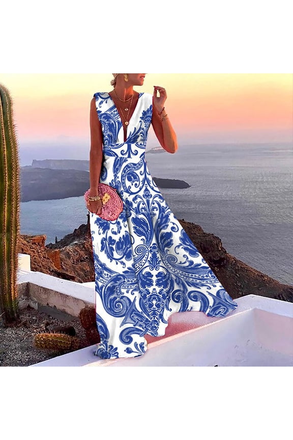 Formal Gowns and Evening Dresses, Dress for New Years Eve Women's Solid Sleeveless Sleeve Casual Swing Dress Longuette Dress