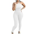 thumbnail image 1 of Aueoeo Formal Jumpsuits for Women, Women's One Piece Bodycon Jumpsuit Tank Romper Spandex Bodysuit Ribbed Catsuit for Workout, Sleeveless Shapewear, 1 of 8