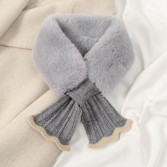 Aueoeo Fuzzy Scarf Sets For Women Fashion Scarve Winter Color Scarf With Warmth And Protection Thick Scarves