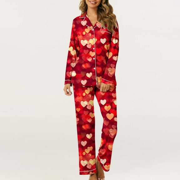 Aueoeo Graphic Printed 2 Piece Set For Womens Long Sleeve Laple Collar Loungewear Set Jogger Set Pjs Set Trendy Matching Set