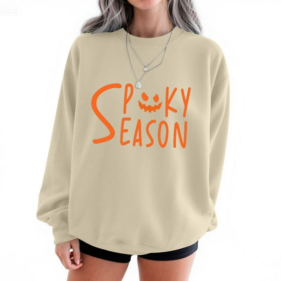 Aueoeo Halloween Womens Oversized T Shirts Loose Crewneck Long Sleeve Tops Casual Beach Casual Blouse Y2K Basic Tee