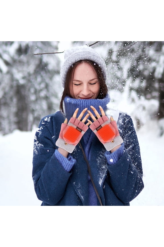 Hand Warmer Gloves Adult Gloves Usb Winter Men Women Fashion Cold Warm Heating Windproof Half Bare Finger Knit Gloves Boxing Gloves Women