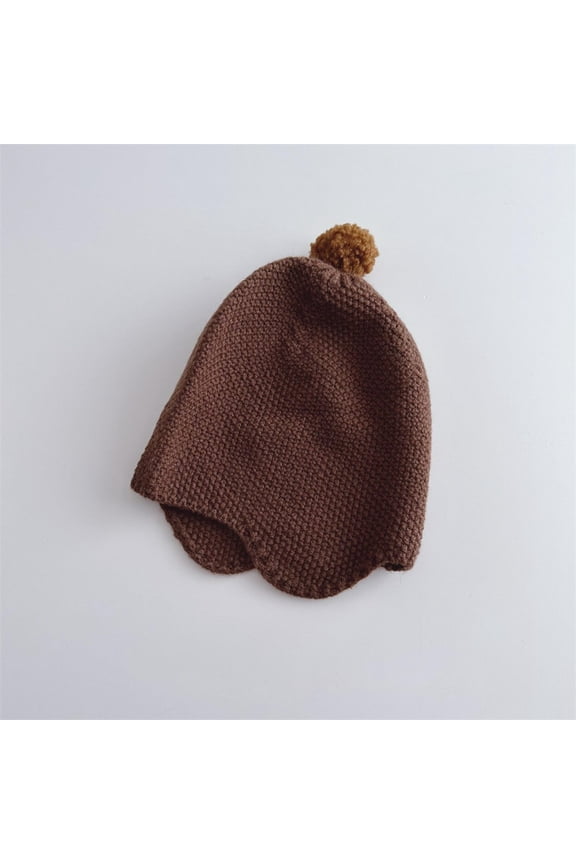 Hats For Kids Children'S Solid Color Yarn Ear Protection Hat Warm And Cold Hat For Boys And Girls Versatile Knitted Hat Crochet Hat