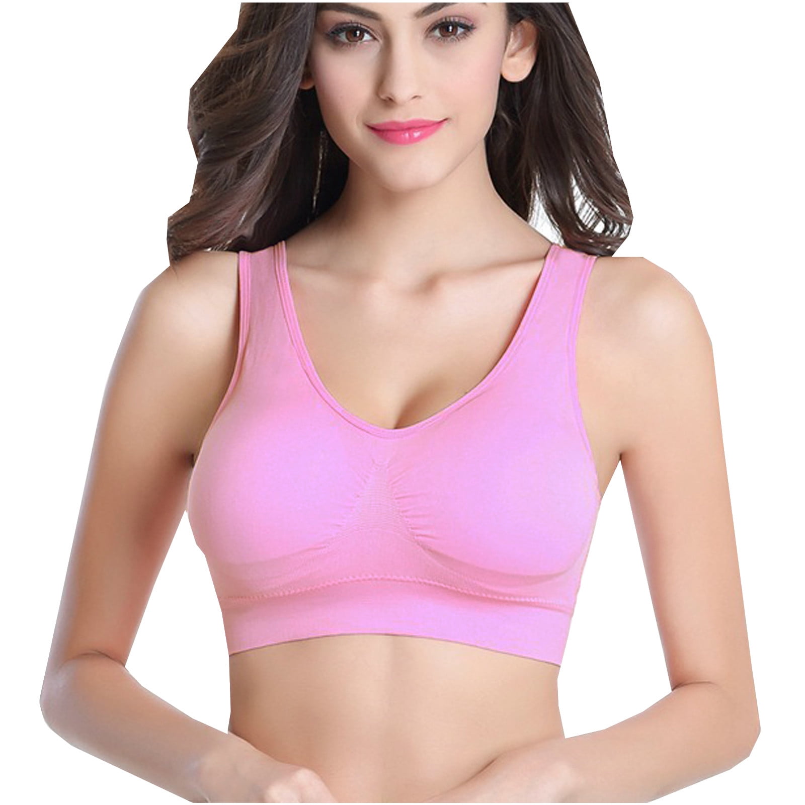 Aueoeo Bras for Teens, Sports Bra High Support Woman's Comfortable Plus  Size Breathable Bra Underwear No Rims