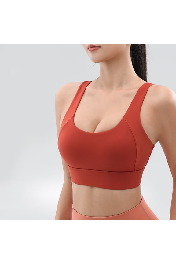 High Support Sports Bras for Women, Padded Seamless High Impact Support Underwear Racerback Sports Bras for Women Fitness Quick-Drying Shockproof Vest Running Bra