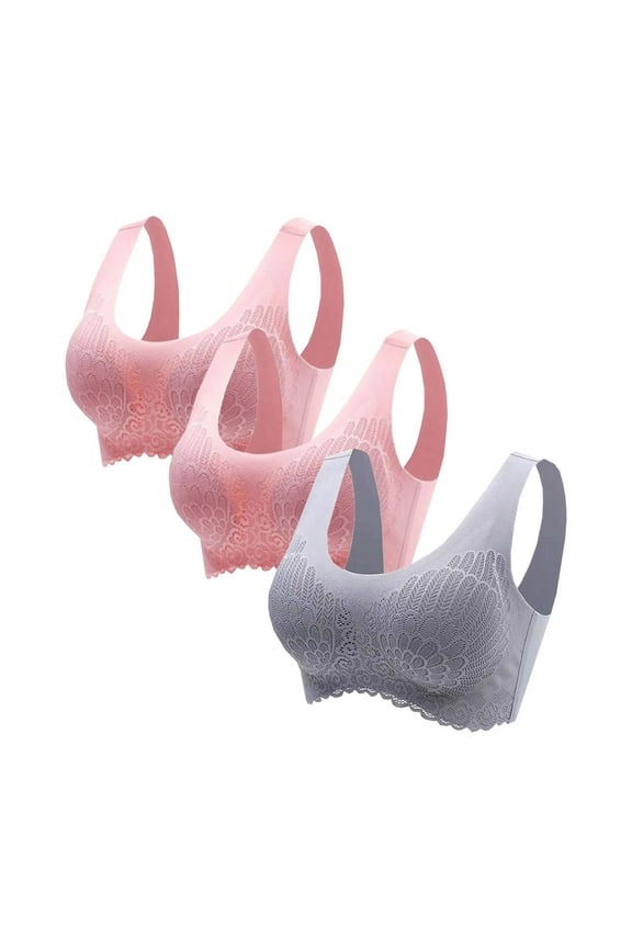 High Support Sports Bras for Women, Bras for Plus Size Women 3-Pack Women Sexy Top Bra Wire Free Underwears Base Vest Style Sports Lingerie