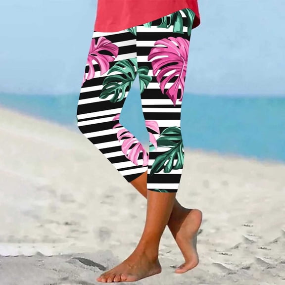 Aueoeo High Waisted Capris Pants For Women Yoga Slim Fitted Pants Workout Athletic Running Capris Leggings