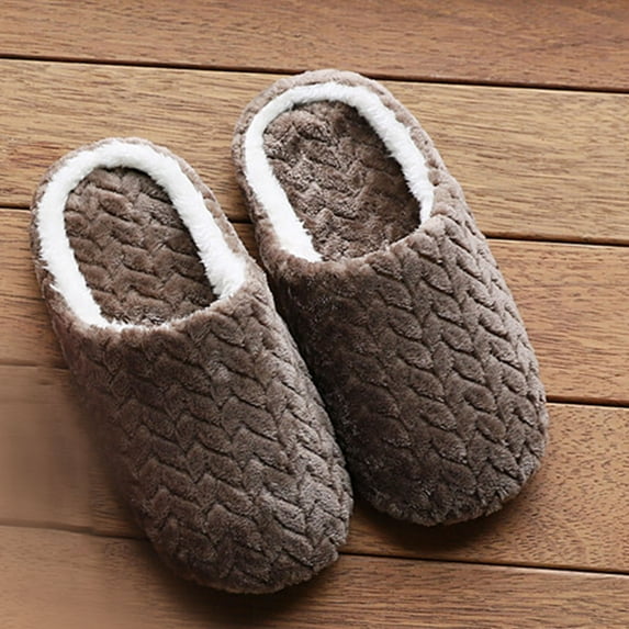 Aueoeo Home Slippers Women, Women's Soft Memory Foam Slippers Slip on Fuzzy Slippers, Indoor Warm Winter Plush Cotton Slippers