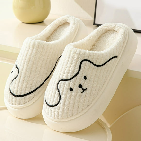 Indoor Slippers for Women, Women's Plush Fuzzy Slippers Slip on Indoor Outdoor Corduroy Winter House Slippers Cozy Bedroom Slippers