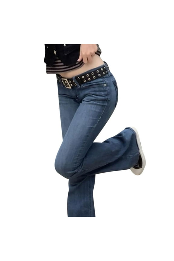 Jean Overalls For Women Straight Leg Fashion Thin Casual Boot Cuts Wide Legs Pants Baggy Jeans