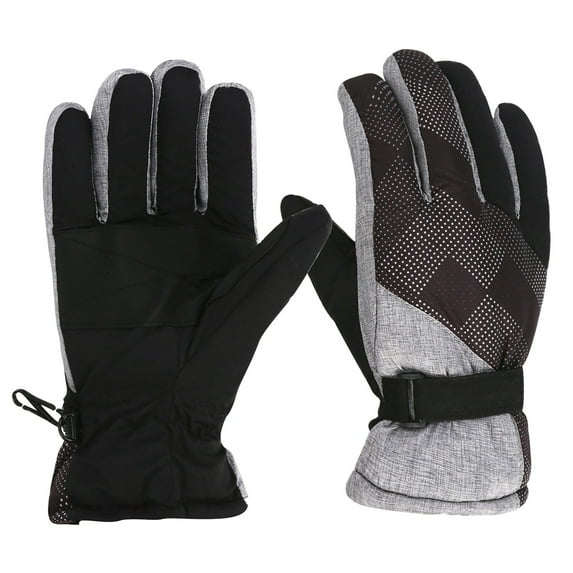 Aueoeo Kids Ski Snow Gloves Winter Cold Weather Outdoors Gloves Windproof Warm Snowboard Sport Mittens For Boys Girls(5-9 years) Black