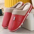 thumbnail image 1 of Aueoeo Ladies Slippers, Women's Fuzzy Memory Foam Slip on House Slippers Cozy Soft Indoor Outdoor Ladies Leather Home Shoes, 1 of 6