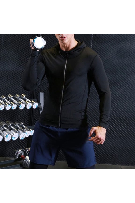 Lightweight Hoodies For Mens Full Zip Up Breathable Sports Jackets Fall Winter Gym Running Sports Wear