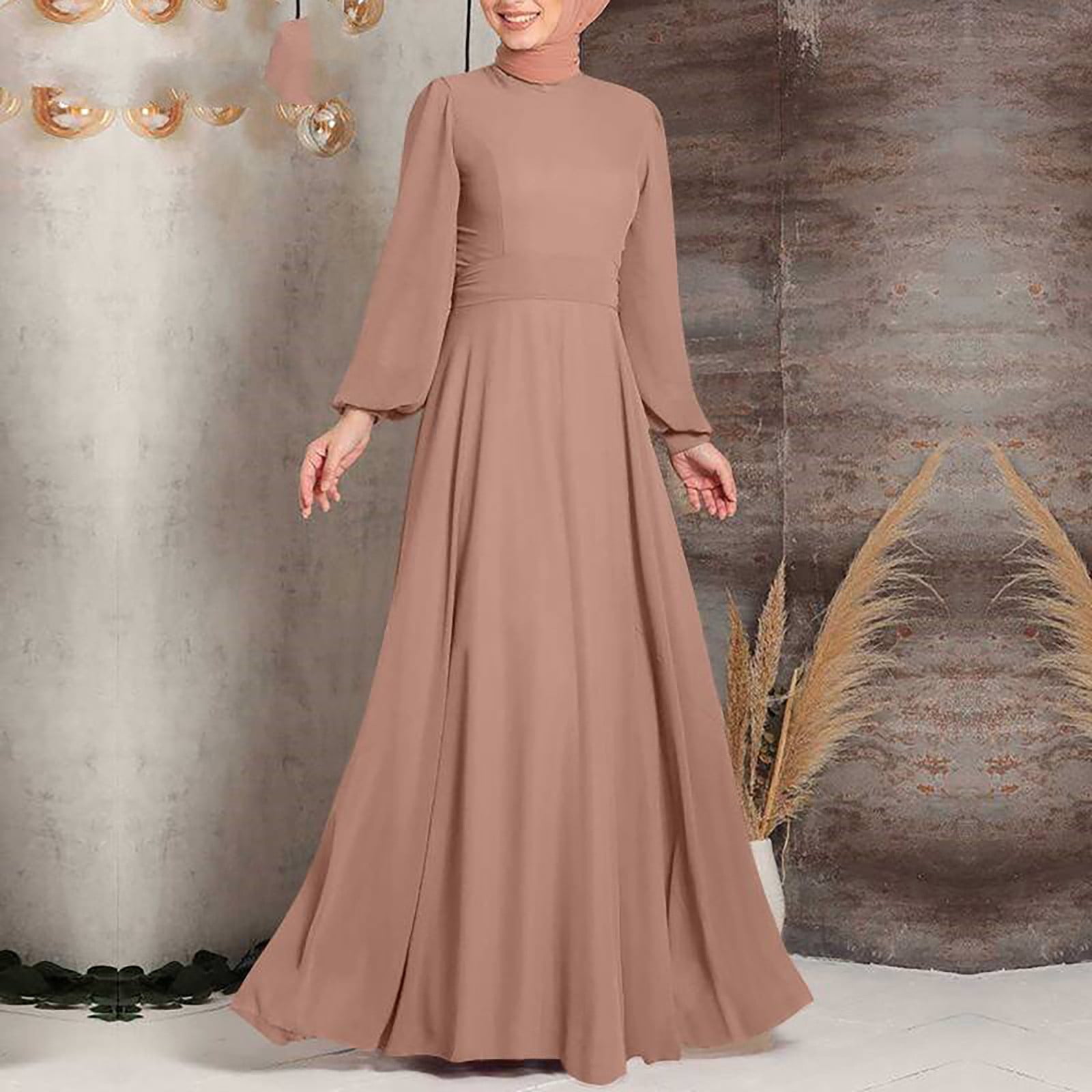 Long Sleeves Party Dresses With Hijab | Soiree dress, Tea length bridesmaid  dresses, Prom dresses with sleeves