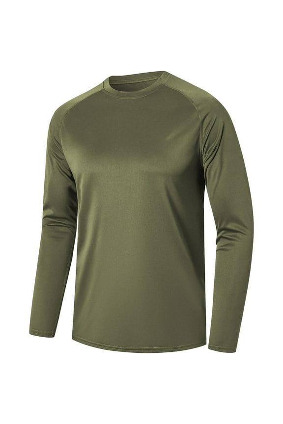 Long Sleeve Shirts for Men Crew Neck Undershirt Long Sleeve Tee Shirts Workout Outdoors T Shirts L