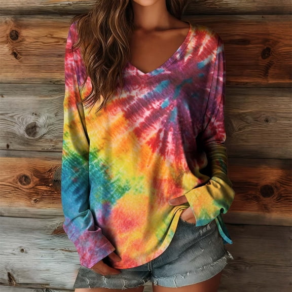 Aueoeo Long Sleeve Shirts for Women Pleated Floral Printed Dressy Business Casual Blouses Trendy V Neck Tunic Tops