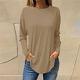 thumbnail image 1 of Aueoeo Long Sleeve Workout Tops for Women Crewneck Fall Tops Basic Tee Shirts Loose Fit Blouses, 1 of 5