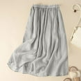 thumbnail image 1 of Aueoeo Maxi Skirts for Women Elastic Waist Casual Soft Comfy A-Line Long Skirt Lightweight Linen Mesh Fashion Skirts, 1 of 4