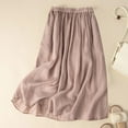 thumbnail image 1 of Aueoeo Maxi Skirts for Women Elastic Waist Casual Soft Comfy A-Line Long Skirt Lightweight Linen Mesh Fashion Skirts, 1 of 4