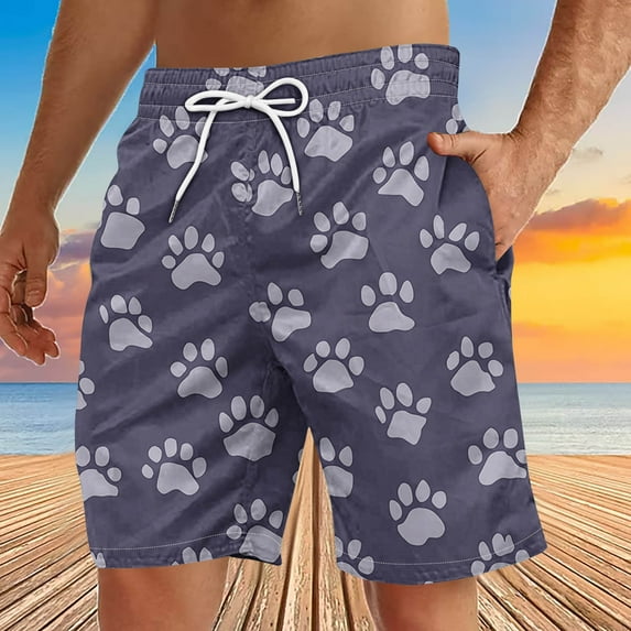 Aueoeo Men Beach Shorts Fashion Graphic Printing Drawstring Elastic Waist Short Casual Shorts Quick Dry Shorts With Side Pockets XL