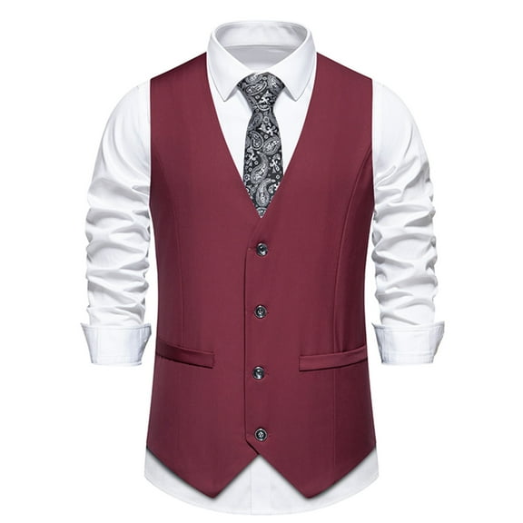 Aueoeo Men Daily Work Waistcoat Herringbone Vests Suit Business Tweed High Collar Waistcoats Slim Fits Tank Top