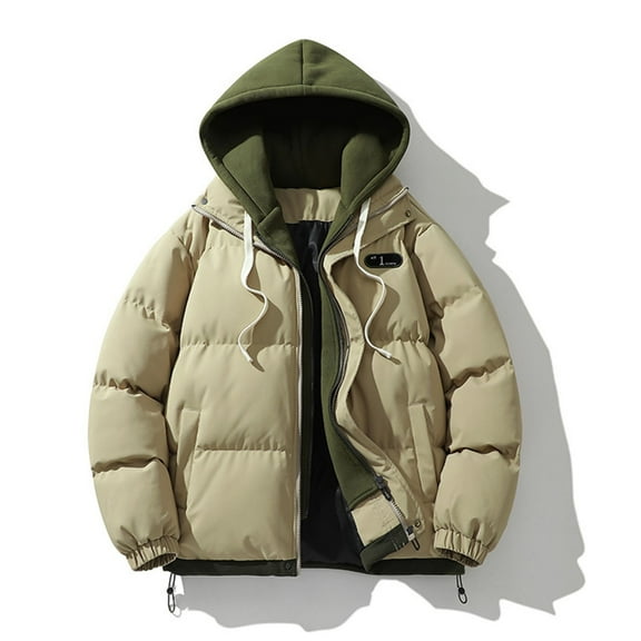Aueoeo Men Down Jacket Puffer Winter Jacket with Hooded Packable Lightweight Windproof Insulated Warm Coat on Clearance