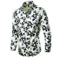 thumbnail image 1 of Aueoeo Men Floral Dress Shirts Long Sleeve Casual Button -Down Flower Printed Cotton Shirts (Available In Big Size) Multicolor 2X-L, 1 of 5