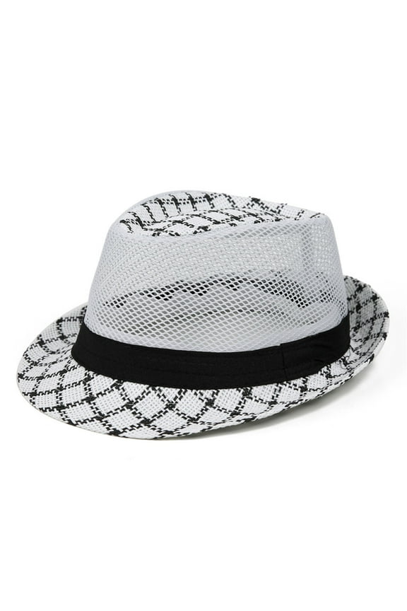 Men Mesh Hat Straw Breathable Lightweight Fishmen Hat Summer Casual Beach Vacation Travel Hat
