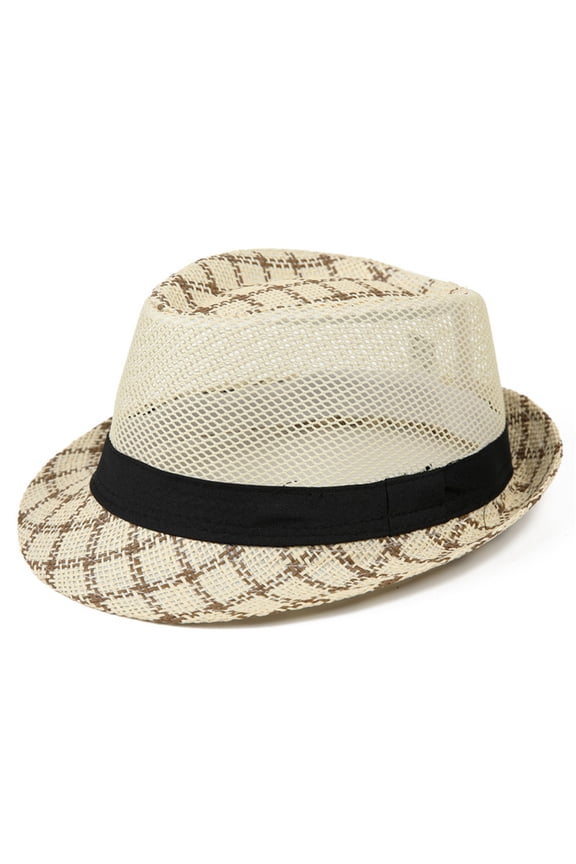 Men Mesh Hat Straw Breathable Lightweight Fishmen Hat Summer Casual Beach Vacation Travel Hat