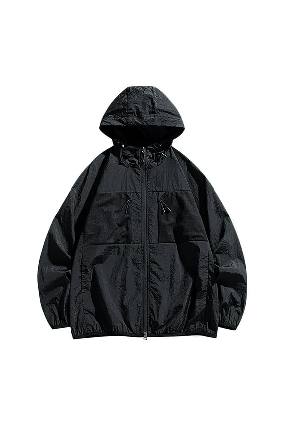 Men'S Winter Coat,Men’S Water And Wind Resistant Hooded Coat Men'S Sunscreen Suit Long Sleeved Hooded Casual Jacket Men'S Spring Fall Casual Windbreaker Jacket On Clearance