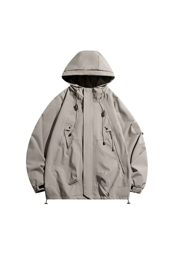 Men'S Winter Jacket,Men'S Warm Winter Coat Men'S Casual Loose Fitting Workwear Long Sleeved Hooded Jacket Long Sleeve Hooded Casual Outwear Jackets Men'S Winter Casual Coat On Clearance