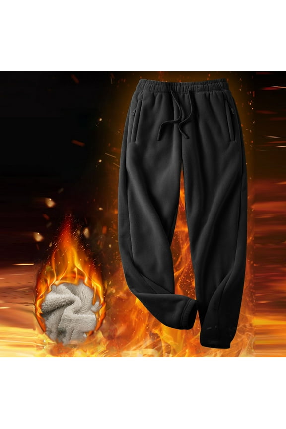Men'S Winter Pants, Jogging Pants, Warm And Thick Sports Pants Active Running Pants Thick Track Pants Black XX-Large