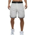 thumbnail image 1 of Aueoeo Men Summer Solid Color Sports Shorts – Lightweight Quickly Dry Polyester for Gym Running Workout,Gray,XXL, 1 of 3