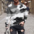 thumbnail image 1 of Aueoeo Men Work Out Athletic Tshirts Oversized Spring Summer Long Sleeve Crew Neck Color Block Print Top Shirt 3X-L, 1 of 5