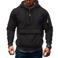 thumbnail image 1 of Aueoeo Men's Athletic Tracksuit Hooded 1/4 Zipper Workout Sweatsuit Active Jackets Long Sleeved Crew Neck Casual Tops, 1 of 8