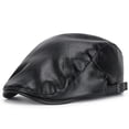 thumbnail image 1 of Aueoeo Men's Classic Faux Leather Hat Driving Ivy Hat Fishing Golf Beret Newsboy Flat Cap Cabbie Hat, 1 of 4