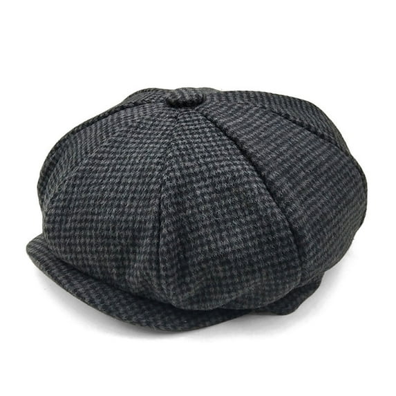 Aueoeo Men's Classic Herringbone Tweed Hat Newsboy Ivy Hat Vintage Cabbie Hat Flat Beret Cap