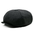 thumbnail image 1 of Aueoeo Men's Classic Herringbone Tweed Hat Newsboy Ivy Hat Vintage Cabbie Hat Flat Beret Cap, 1 of 2