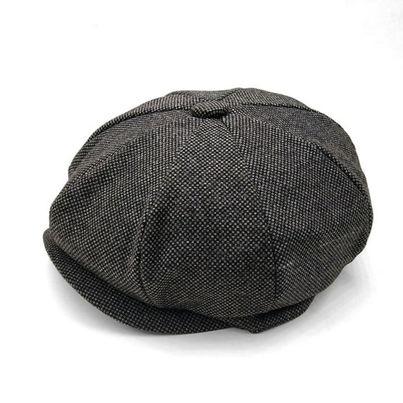 Aueoeo Men's Classic Herringbone Tweed Hat Newsboy Ivy Hat Vintage Cabbie Hat Flat Beret Cap