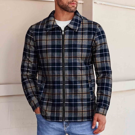 Aueoeo Men's Classic Shirts Lightweight Full Zip Button Up Long Sleeve Shirt Casual Printed Shirts Outdoor Work