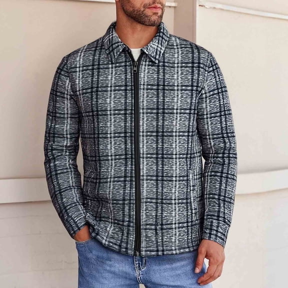 Aueoeo Men's Classic Shirts Lightweight Full Zip Button Up Long Sleeve Shirt Casual Printed Shirts Outdoor Work