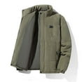 thumbnail image 1 of Aueoeo Men's Corduroy Jacket Winter Warm Stand Collar Long Sleeve Zip Up Padded Coat Outwear With Pockets Army Green 5X-Large, 1 of 4