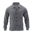thumbnail image 1 of Aueoeo Men's Corduroy Shirts Casual Western Long Sleeve Tops Button -Down Shacket Jackets With 2 Pockets Gray L, 1 of 1