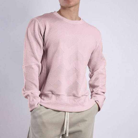 Aueoeo Men's Crew Neck T-Shirt Causal Long Sleeve Pullover Solid Color Comfy Spring Fall Regular Fits Tee XL