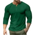 thumbnail image 1 of Aueoeo Men's Dress Shirts, Mens Tops Casual Crewneck Long Sleeve T Shirt Pullover Shirt Slim Fit Blouse, 1 of 4