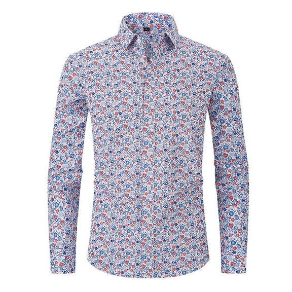 Aueoeo Men's Dress Shirts Wrinkle-Free Long Sleeve Stretch Formal Business Button Up Shirt Plus Size Blouse