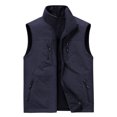 thumbnail image 1 of Aueoeo Men's Fleece Jackets,Lightweight Windproof Men's Thin Workwear Solid Color Stand Collar Sleeveless Jacket Tank Tops Warm Winter Sleeveless Jacket On Clearance, 1 of 4
