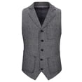 thumbnail image 1 of Aueoeo Men's Formal Dress Vests Casual Summer Beach Suit Vests Business Slim Fits Waistcoat Herringbone Party Vests, 1 of 8